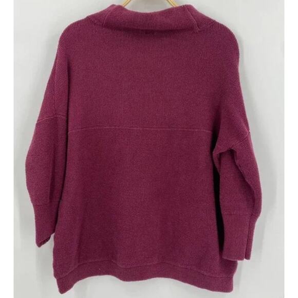 Free People ribbed ottoman oversized cranberry sweater Small - Picture 4 of 4